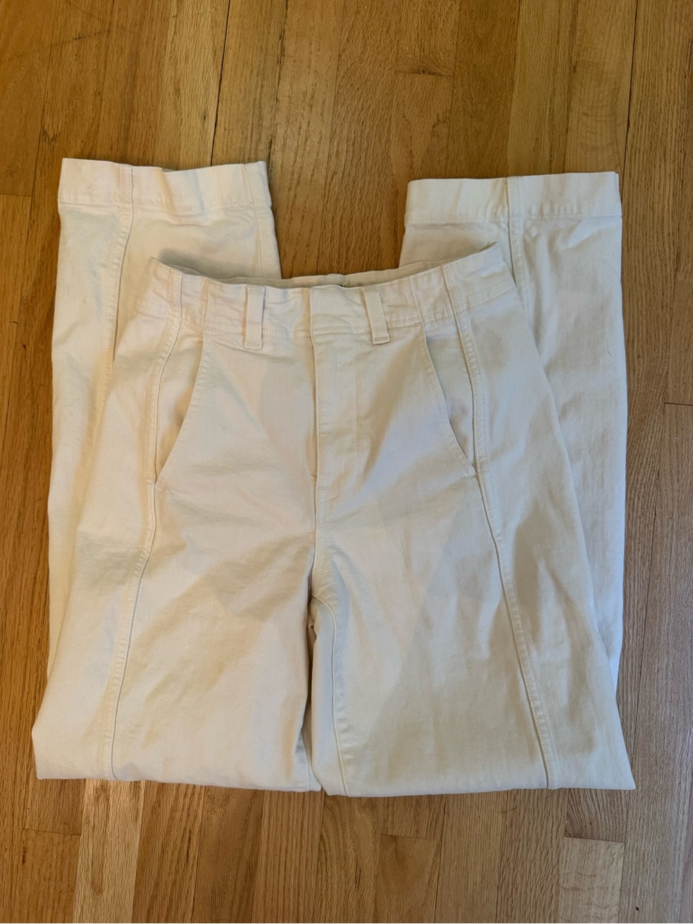 Madewell Cream Straight-Leg Pants